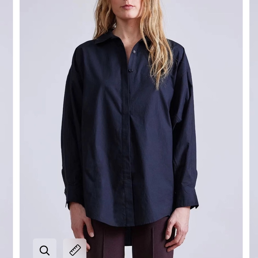 Apiece Apart Kaarina Dolman Button-Down Shirt Black XS